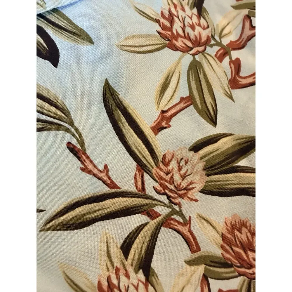 Vintage Nick and Nora Tropical Floral Table Runner Fringe Muted Color Home Decor